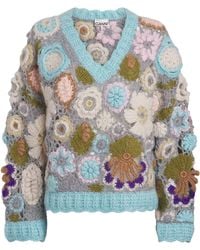 Ganni - Mohair-Blend Dreamy Floral Sweater - Lyst