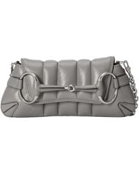 Gucci - Small Leather Horsebit Chain Shoulder Bag - Lyst