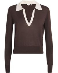 FRAME - Cashmere-Silk Two-Tone Polo Sweater - Lyst