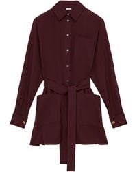 Loewe - Silk-Blend Belted Blouse - Lyst