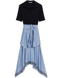 Maje - Printed Midi Shirt Dress - Lyst
