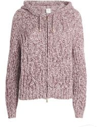 Eleventy - Wool-Blend Cable-Knit Zip-Up Hoodie - Lyst