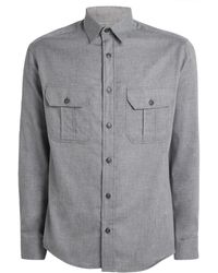 Canali - Cotton-Cashmere Chest-Pocket Shirt - Lyst