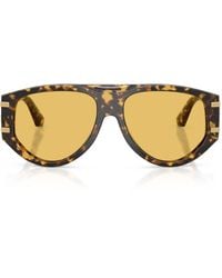 Dolce & Gabbana - Tortoiseshell Oversized Pilot Sunglasses - Lyst
