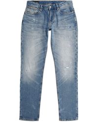 Emporio Armani - Distressed Mid-rise Slim Jeans - Lyst