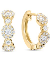 David Morris - And Diamond Triolette Oval Hoop Earrings - Lyst