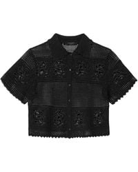AllSaints - Crochet Kyra Polo Shirt - Lyst