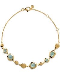 Monica Vinader - Vermeil And Aquamarine Odyssey Pebbled Chain Bracelet - Lyst