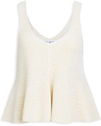 Alaïa - Silk Waffle Godet Crop Top - Lyst