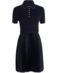 Maje - Pleated-Skirt Polo Mini Dress - Lyst
