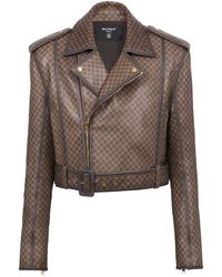 Balmain - Monogram Leather Jacket - Lyst