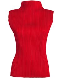 Pleats Please Issey Miyake - Sleeveless New Colorful Basics Top - Lyst