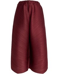 Pleats Please Issey Miyake - Cropped Solar Flare Trousers - Lyst