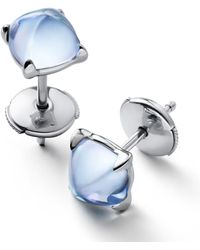 Baccarat - Sterling Silver And Crystal Médicis Aqua Mirror Stud Earrings - Lyst
