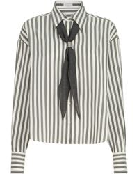 Brunello Cucinelli - Silk Poplin Foulard-Detail Shirt - Lyst