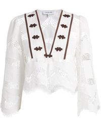 Lug Von Siga - Linen Broderie Noora Crop Top - Lyst