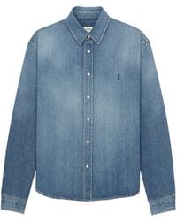 Saint Laurent - Denim Cassandre Shirt - Lyst