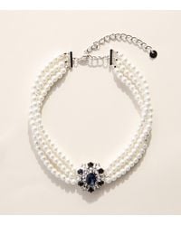 Self-Portrait - Faux Pearl And Crystal-Embellished Choker Necklace - Lyst