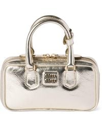 Miu Miu - Mini Leather Arcadie Top-Handle Bag - Lyst