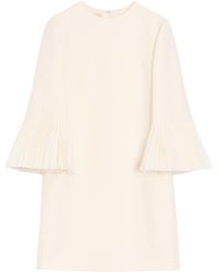 Valentino - Silk-Wool Ruffle Mini Dress - Lyst