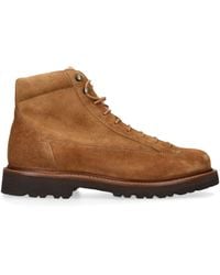 Brunello Cucinelli - Corduroy-Detail Suede Hiker Boots - Lyst