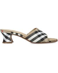 Burberry - Check Sloane Mules 45 - Lyst