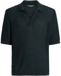 Dolce & Gabbana - Crochet Wool-Blend Polo Shirt - Lyst