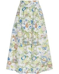 Maje - Postcard Print Maxi Skirt - Lyst