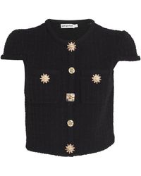 Self-Portrait - Jewel-button Knitted Top - Lyst