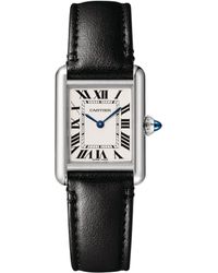 Cartier - Stainless Steel Tank Must Watch With Vegan Leather Strap 22mm - Lyst