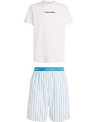 Calvin Klein - Cotton T-Shirt And Shorts Pyjama Set - Lyst