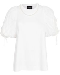 Simone Rocha - Embellished Puff-sleeve T-shirt - Lyst