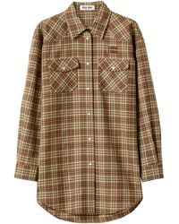Miu Miu - Fleece Plaid Shirt - Lyst