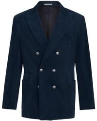 Brunello Cucinelli - Sea Island Cotton One-And-A-Half-Breasted Blazer - Lyst