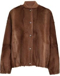 Brunello Cucinelli - Cashmere Shearling Bomber Jacket - Lyst