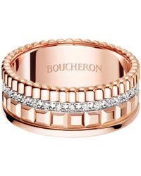 Boucheron - Small Rose And Diamond Quatre Radiant Ring - Lyst