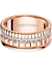 Boucheron - Small Rose And Diamond Quatre Radiant Ring - Lyst