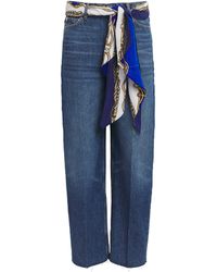 Maje - Scarf-Detail Barrel Jeans - Lyst