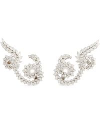 YEPREM - White Gold And Diamond Y-couture Earrings - Lyst