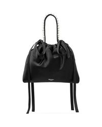 Jimmy Choo - Mini Satin Bow-Detail Drawstring Bag - Lyst