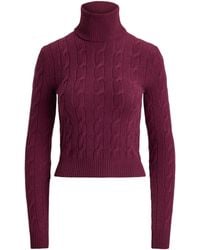 Ralph Lauren - Cashmere Cable-Knit Rollneck Sweater - Lyst