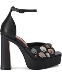 Kurt Geiger - Leather Embellished Eagles Platform Sandals 13 - Lyst