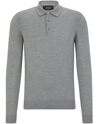 BOSS - Wool-Cashmere-Silk Polo Shirt - Lyst