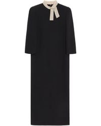 Valentino - Silk Embellished-Collar Midi Dress - Lyst