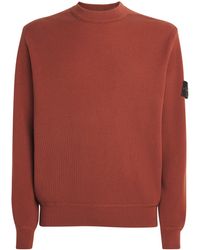 Stone Island - Cotton Rib-Knit Compass Sweater - Lyst