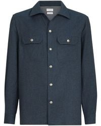 Brunello Cucinelli - Virgin Wool Flannel Overshirt - Lyst