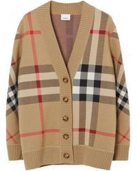 Burberry - Wool-Blend Check Cardigan - Lyst