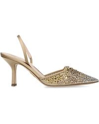 Rodo - Rhinestone Embellished Assia Slingback Pumps 80 - Lyst