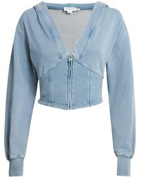 GOOD AMERICAN - Cotton Jeanius Zip-Up Cropped Hoodie - Lyst