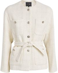 Maje - Tweed Belted Jacket - Lyst